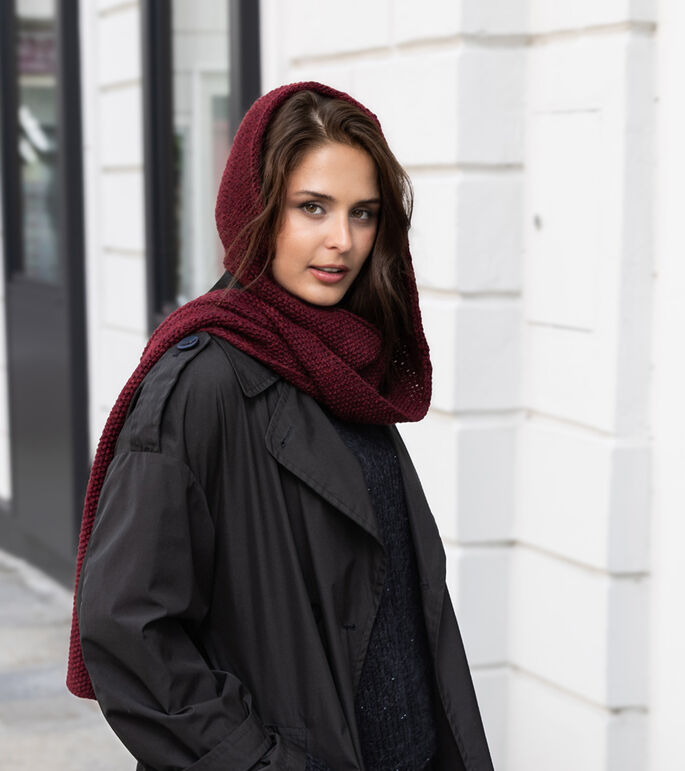Lana Grossa SCIARPA CON CAPPUCCIO Alta Moda Alpaca