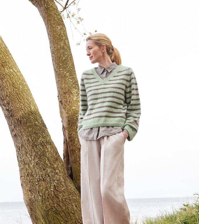 Lana Grossa MAGLIONE A RIGHE Merino Superiore & Silkhair