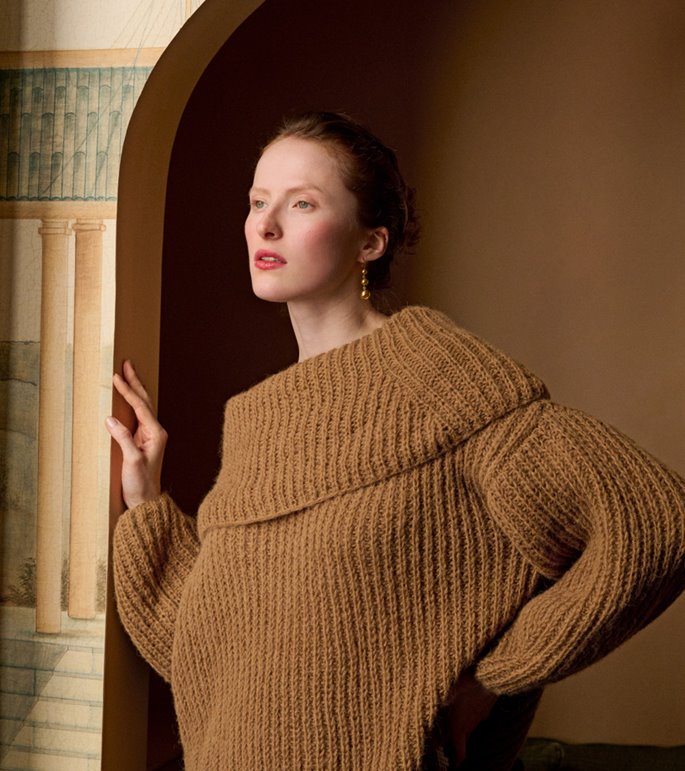 Lana Grossa MAGLIONE A MEZZA COSTA INGLESE Nebbia